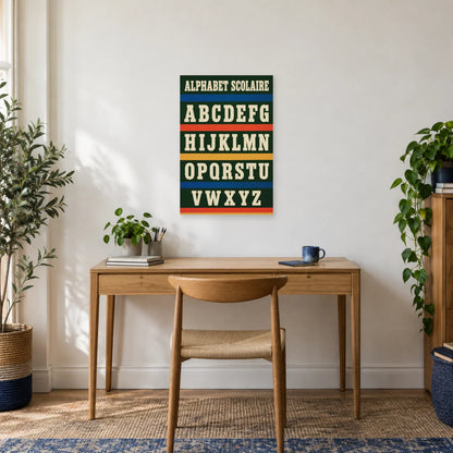 Affiche Alphabet scolaire, rythme primaire dans un bureau - Art Virtuoso