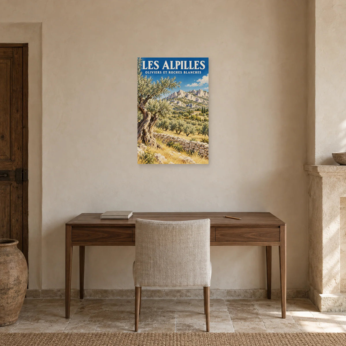 Affiche Alpilles Oliveraies et roches blanches dans un bureau - Art Virtuoso