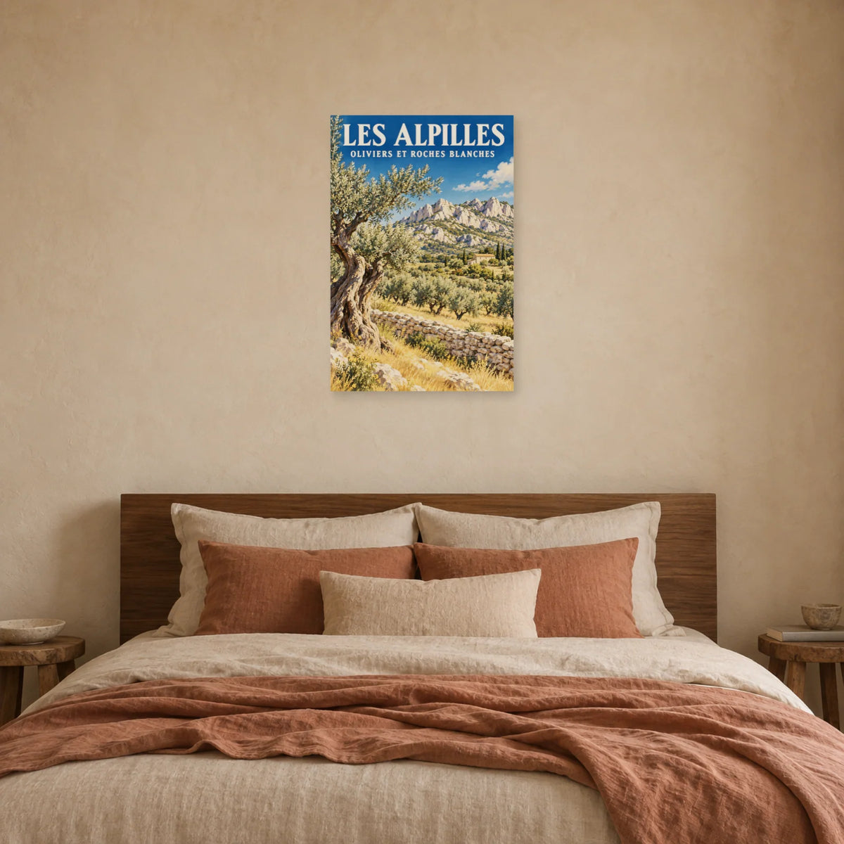 Affiche Alpilles Oliveraies et roches blanches dans une chambre - Art Virtuoso