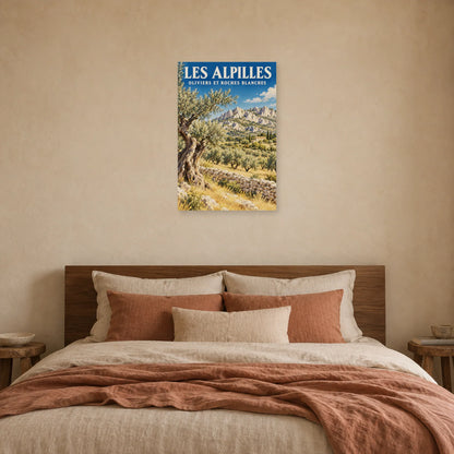 Affiche Alpilles Oliveraies et roches blanches dans une chambre - Art Virtuoso