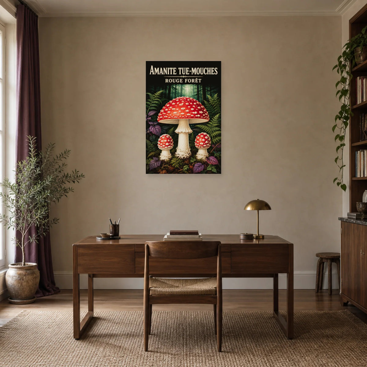Affiche Amanite tue-mouches – Rouge forêt dans un bureau - Art Virtuoso