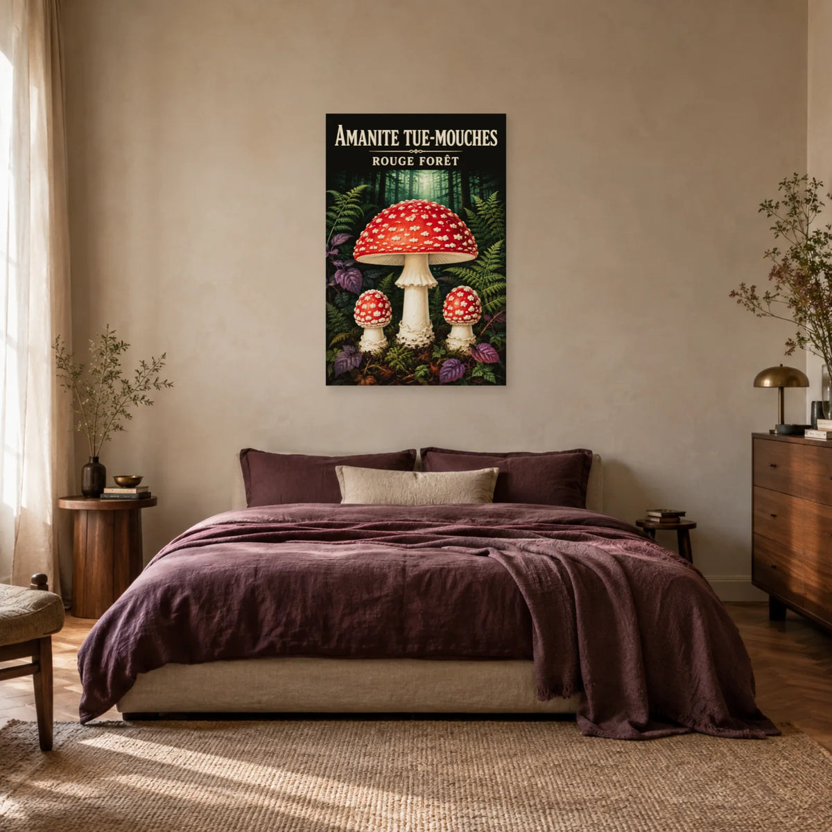 Affiche Amanite tue-mouches – Rouge forêt dans une chambre - Art Virtuoso