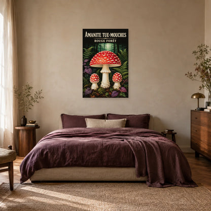 Affiche Amanite tue-mouches – Rouge forêt dans une chambre - Art Virtuoso