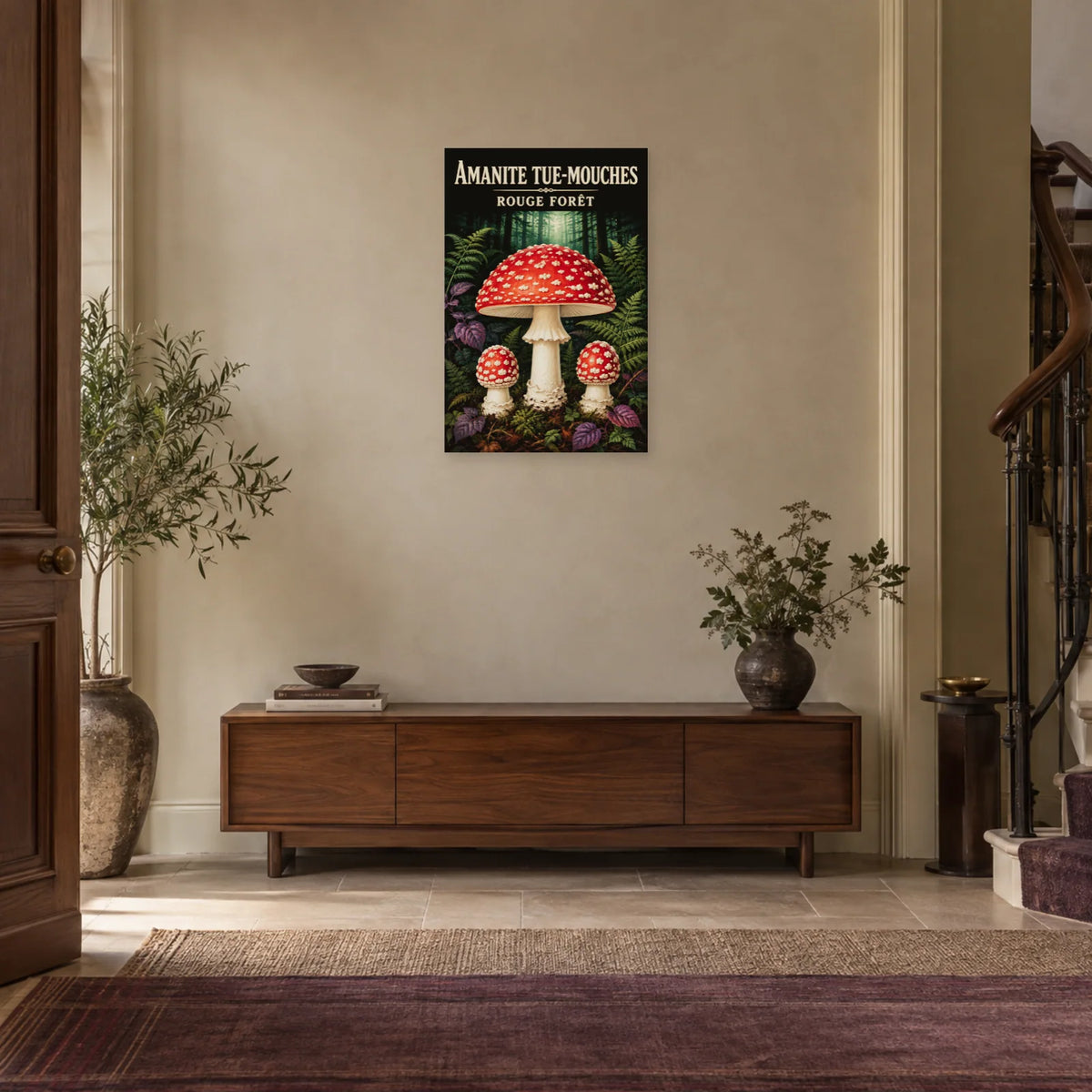Affiche Amanite tue-mouches – Rouge forêt dans une entrée ou un couloir - Art Virtuoso