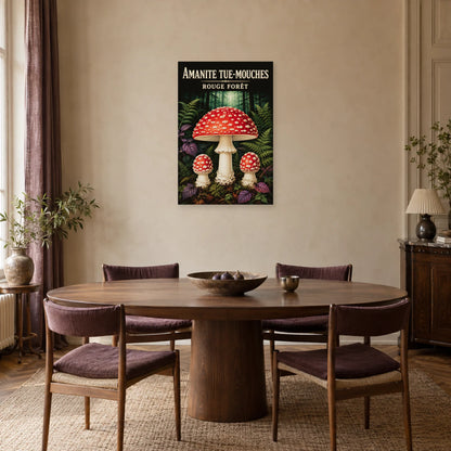 Affiche Amanite tue-mouches – Rouge forêt dans une salle à manger - Art Virtuoso
