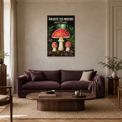 Affiche Amanite tue-mouches – Rouge forêt dans un salon - Art Virtuoso