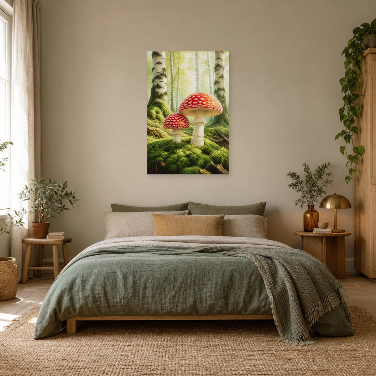 Affiche Amanites – Forêt lumineuse dans une chambre - Art Virtuoso
