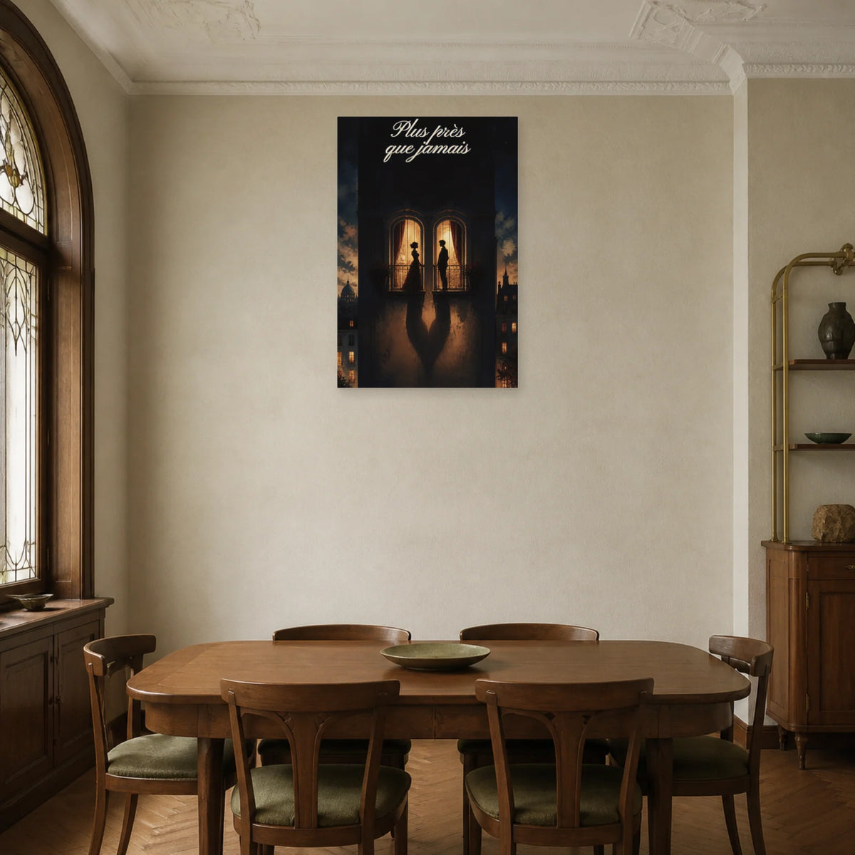 Affiche Plus près que jamais - Amour impossible dans une salle à manger - Art Virtuoso