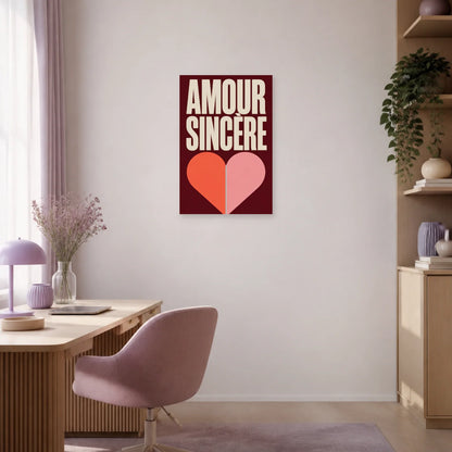 Affiche Amour sincère – Cœur partagé dans un bureau - Art Virtuoso