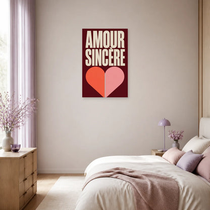 Affiche Amour sincère – Cœur partagé dans une chambre - Art Virtuoso