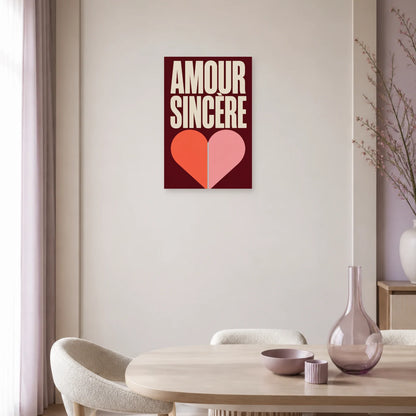 Affiche Amour sincère – Cœur partagé dans une salle à manger - Art Virtuoso