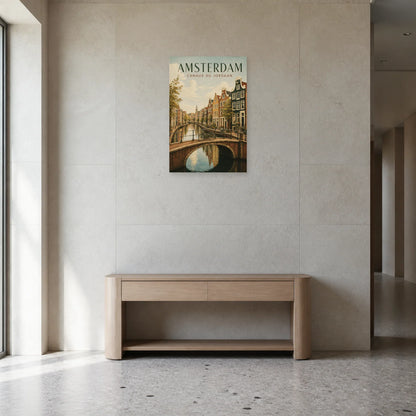 Affiche Amsterdam – Canaux du Jordaan dans une entrée ou un couloir - Art Virtuoso