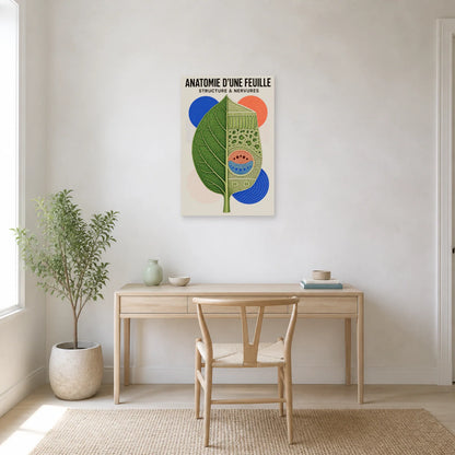 Affiche Anatomie d'Une Feuille – Structure & Nervures dans un bureau - Art Virtuoso
