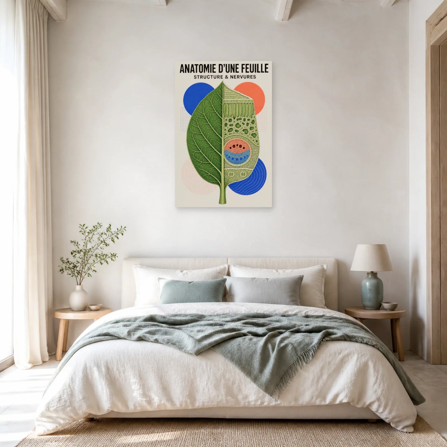 Affiche Anatomie d'Une Feuille – Structure & Nervures dans une chambre - Art Virtuoso