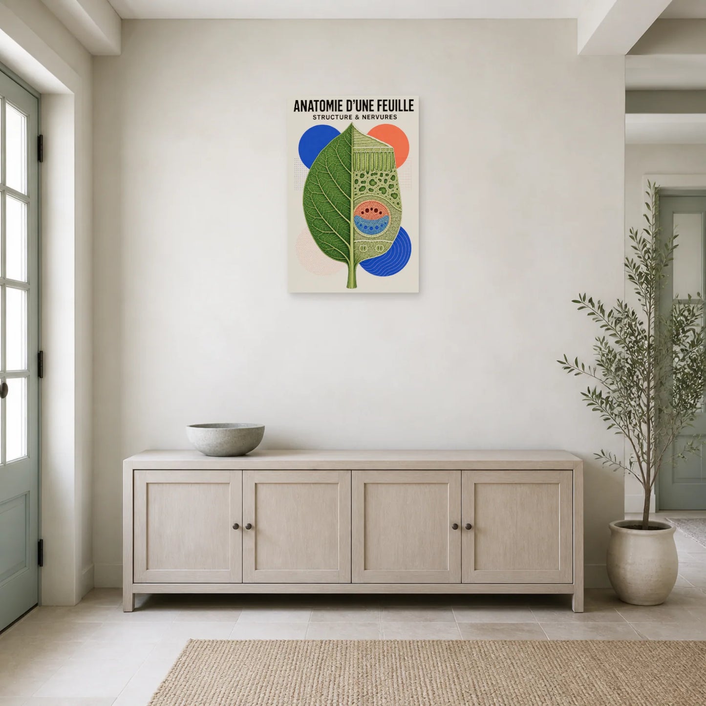 Affiche Anatomie d'Une Feuille – Structure & Nervures dans une entrée ou un couloir - Art Virtuoso