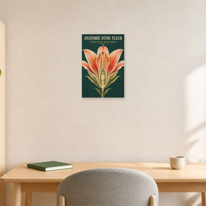 Affiche Anatomie d'une Fleur – Structure Botanique dans un bureau - Art Virtuoso
