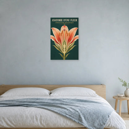 Affiche Anatomie d'une Fleur – Structure Botanique dans une chambre - Art Virtuoso