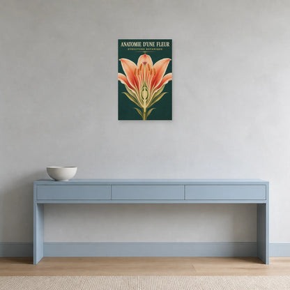 Affiche Anatomie d'une Fleur – Structure Botanique dans une entrée ou un couloir - Art Virtuoso