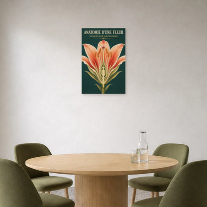 Affiche Anatomie d'une Fleur – Structure Botanique dans une salle à manger - Art Virtuoso