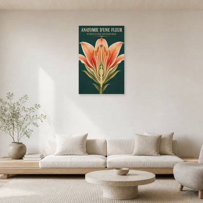 Affiche Anatomie d'une Fleur – Structure Botanique dans un salon - Art Virtuoso