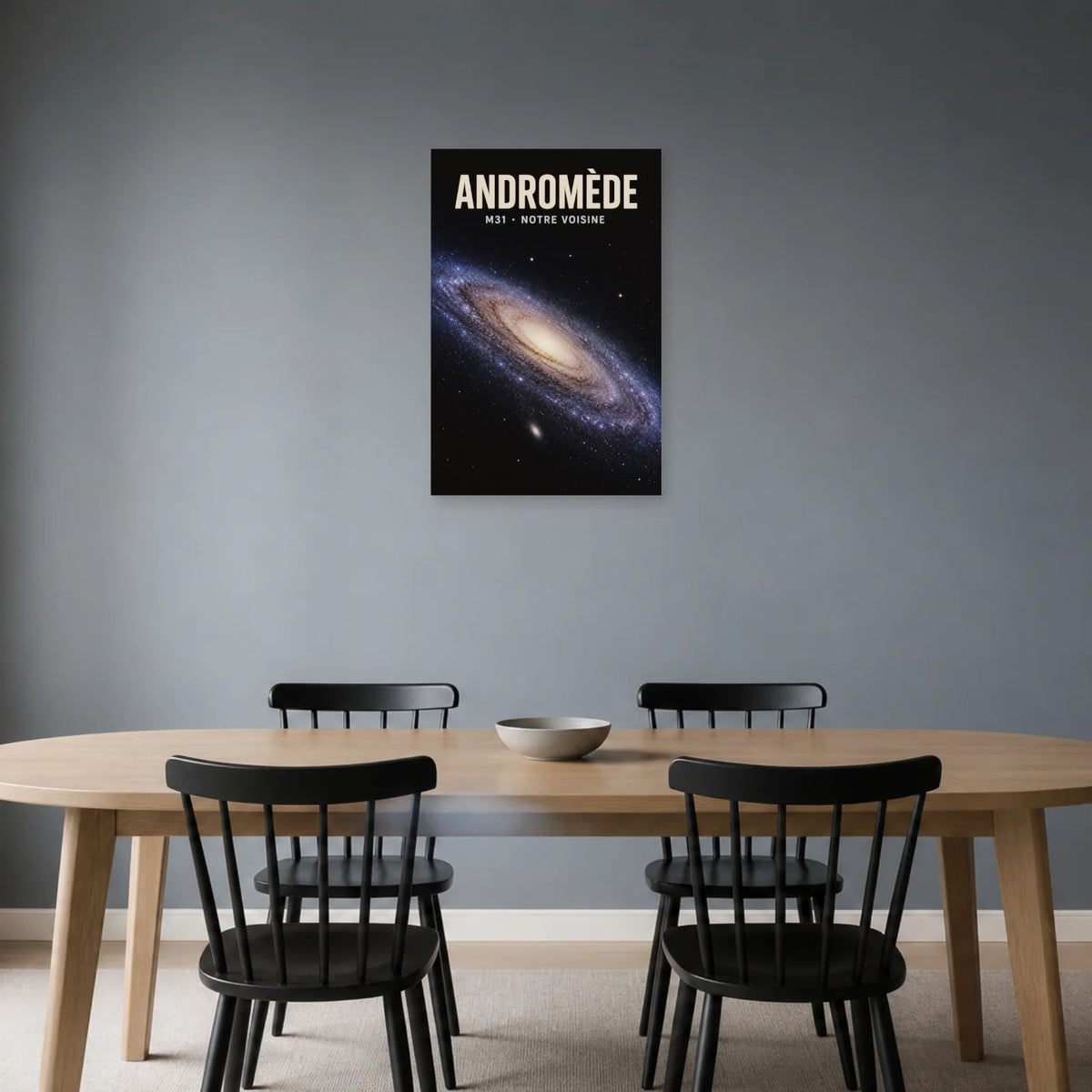 Affiche Andromède – M31, Notre Voisine dans une salle à manger - Art Virtuoso