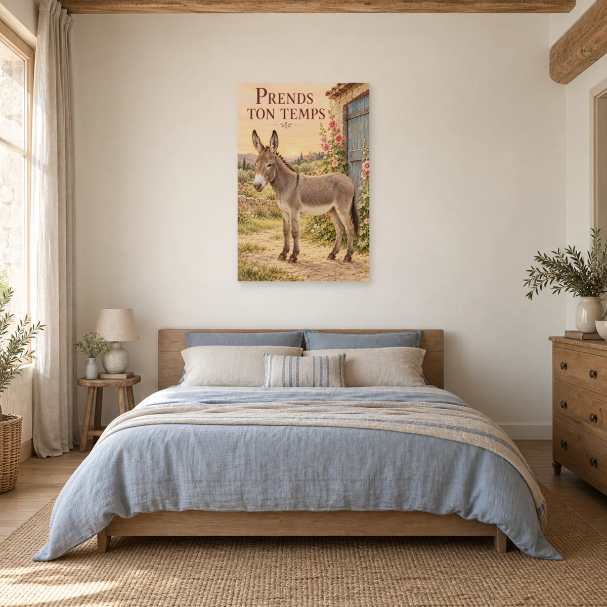 Affiche Âne - Prends ton temps dans une chambre - Art Virtuoso