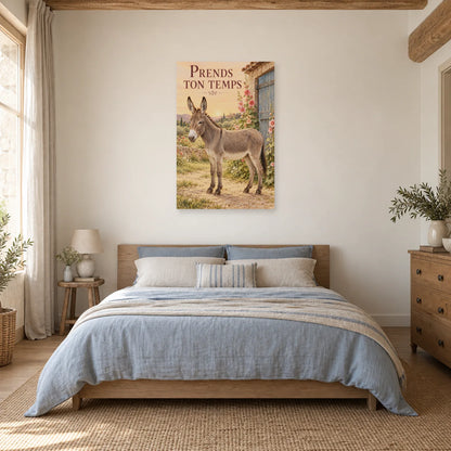 Affiche Âne - Prends ton temps dans une chambre - Art Virtuoso