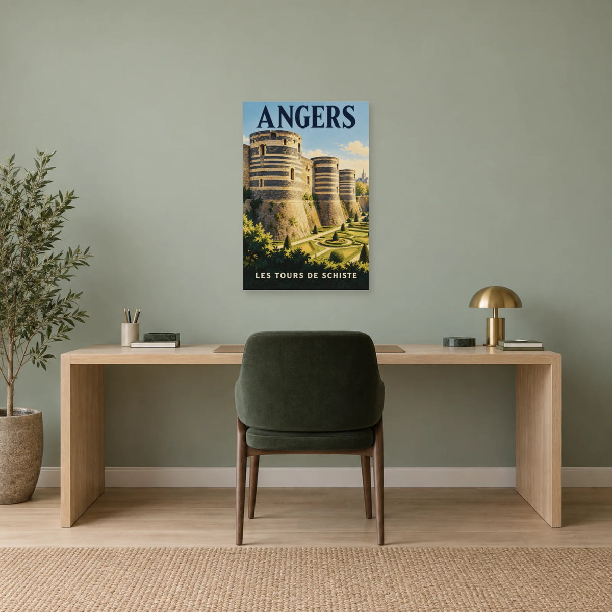Affiche Angers - Les tours de schiste dans un bureau - Art Virtuoso