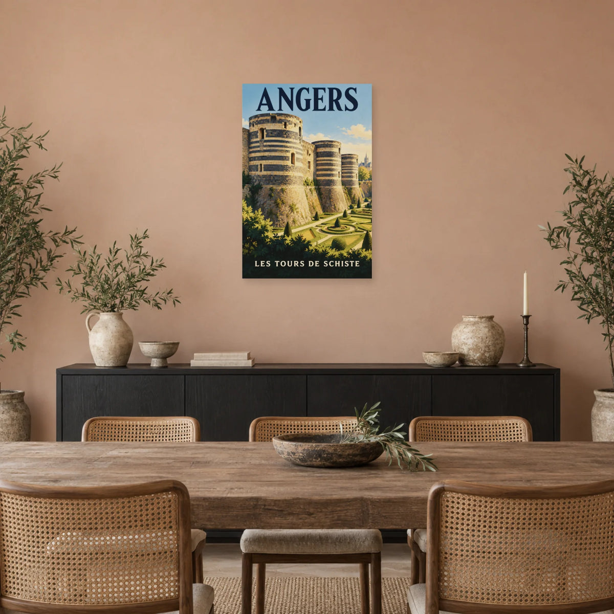 Affiche Angers - Les tours de schiste dans une salle à manger - Art Virtuoso