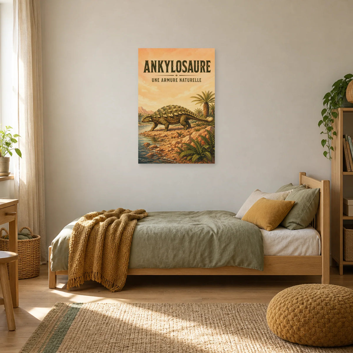 Affiche Ankylosaure - Une armure naturelle dans une chambre - Art Virtuoso