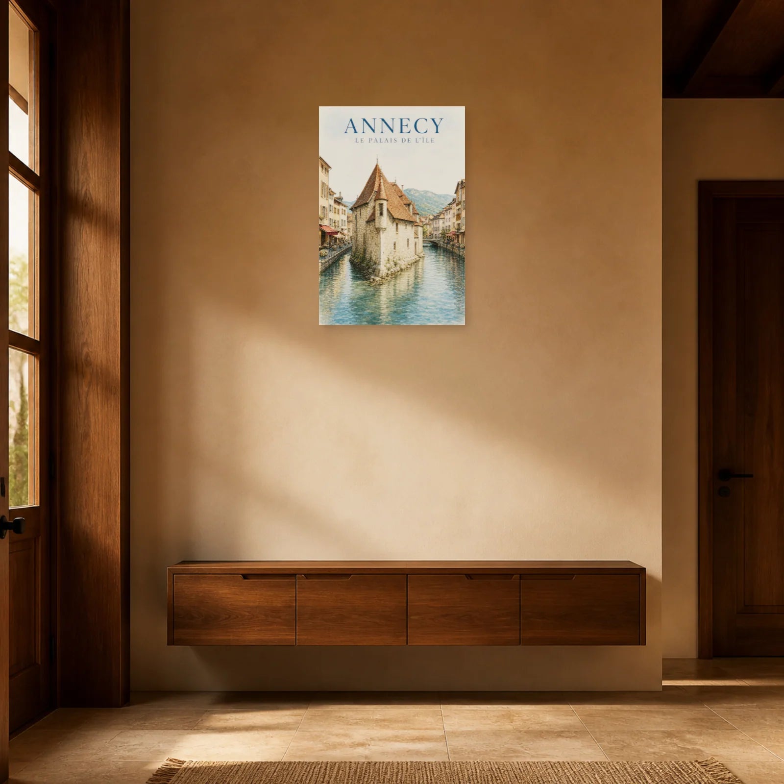 Affiche Annecy – Le Palais de l'Île dans une entrée ou un couloir - Art Virtuoso