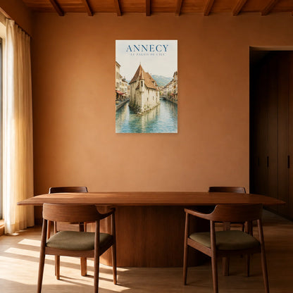 Affiche Annecy – Le Palais de l'Île dans une salle à manger - Art Virtuoso