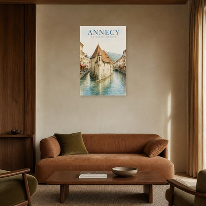 Affiche Annecy – Le Palais de l'Île dans un salon - Art Virtuoso