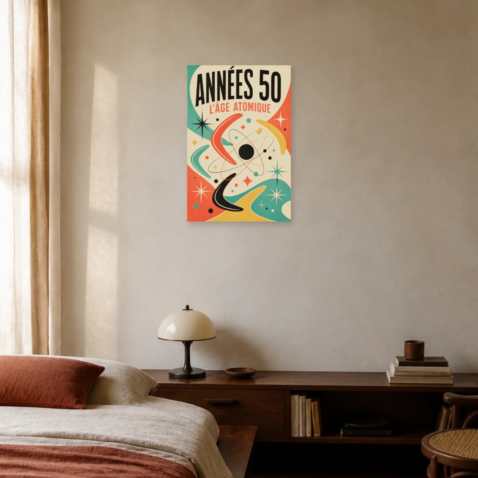 Affiche Années 50 – L'Âge Atomique dans une chambre - Art Virtuoso