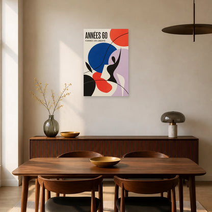 Affiche Années 60 – Formes en Liberté dans une salle à manger - Art Virtuoso
