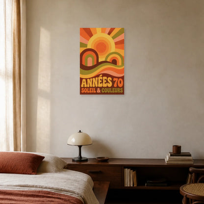 Affiche Années 70 – Soleil & Couleurs dans une chambre - Art Virtuoso
