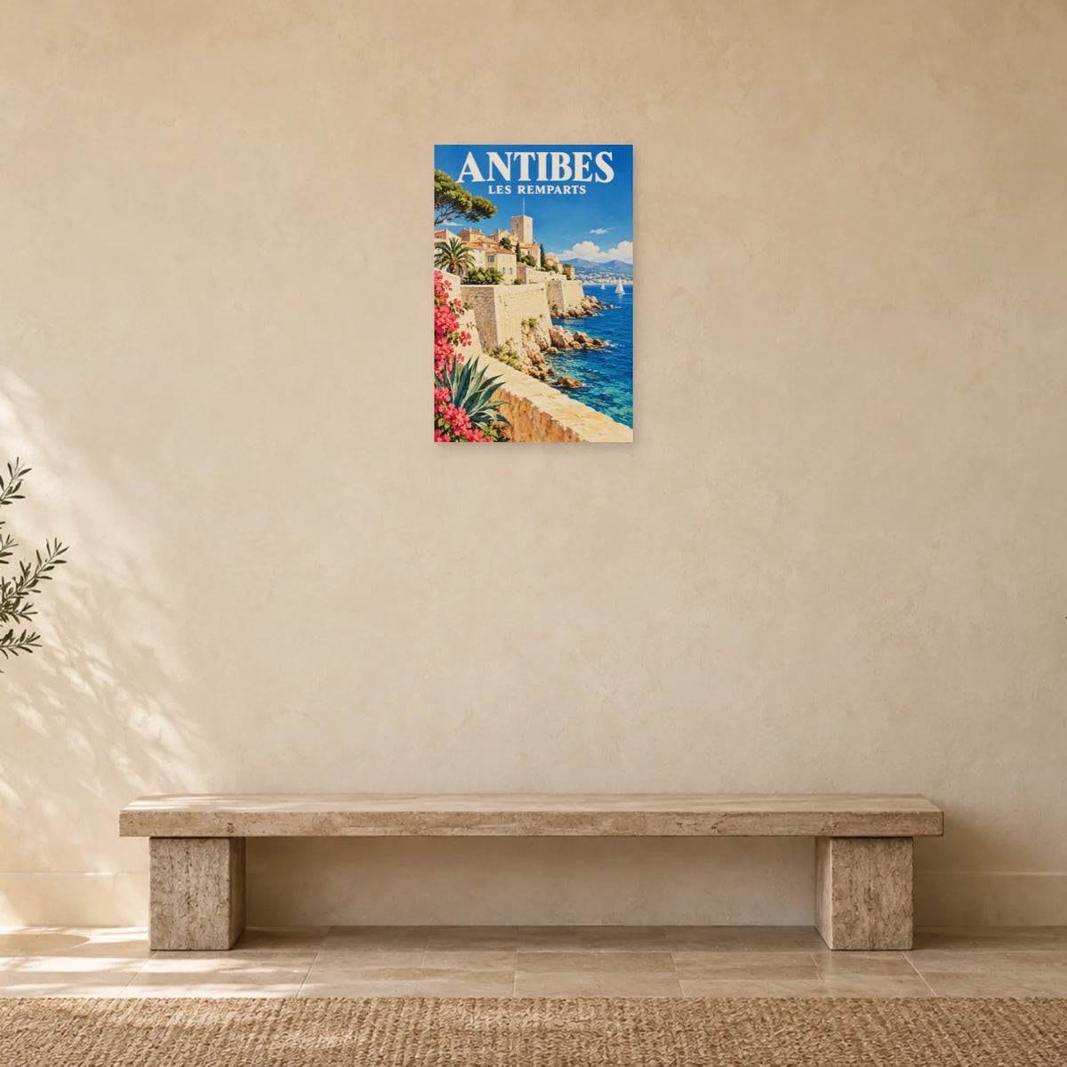 Affiche Antibes - Remparts de lumière dans une entrée ou un couloir - Art Virtuoso