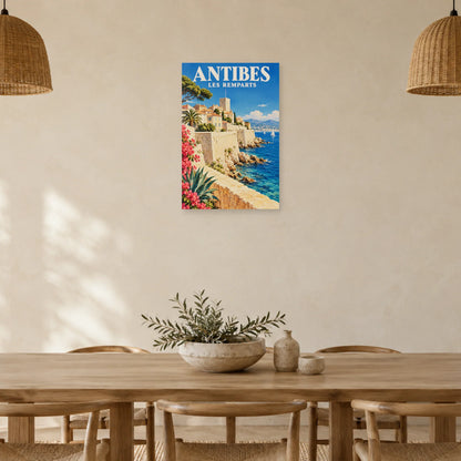 Affiche Antibes - Remparts de lumière dans une salle à manger - Art Virtuoso