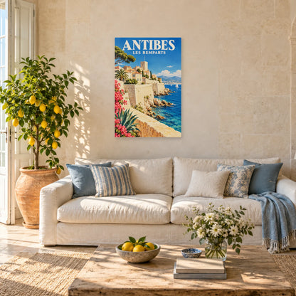 Affiche Antibes - Remparts de lumière dans un salon - Art Virtuoso