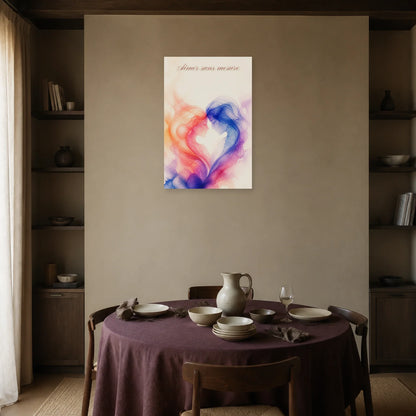 Affiche Aimer sans mesure - Aquarelle abstraite dans une salle à manger - Art Virtuoso