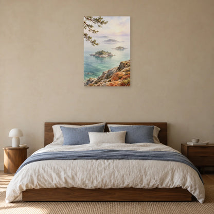 Affiche Aquarelle Archipel de brumes dans une chambre - Art Virtuoso