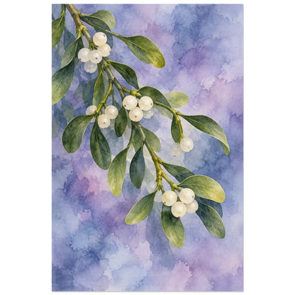 Affiche Aquarelle Gui perles d'hiver, illustration à effet aquarelle / lavis numérique verticale, format 30 × 45 cm