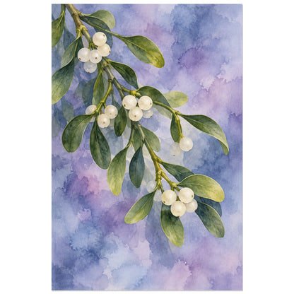 Affiche Aquarelle Gui perles d'hiver, illustration à effet aquarelle / lavis numérique verticale, format 40 × 60 cm