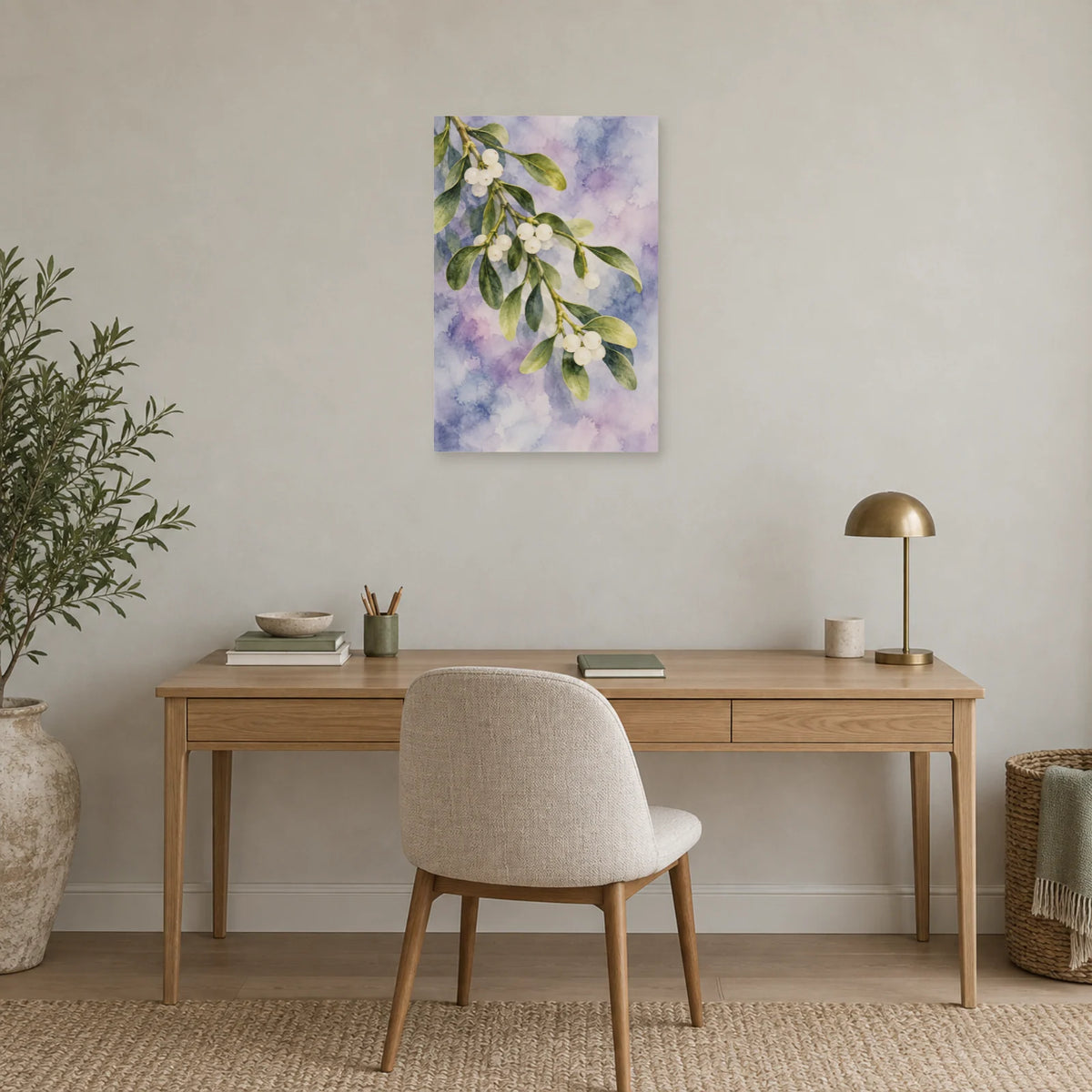 Affiche Aquarelle Gui perles d'hiver dans un bureau - Art Virtuoso