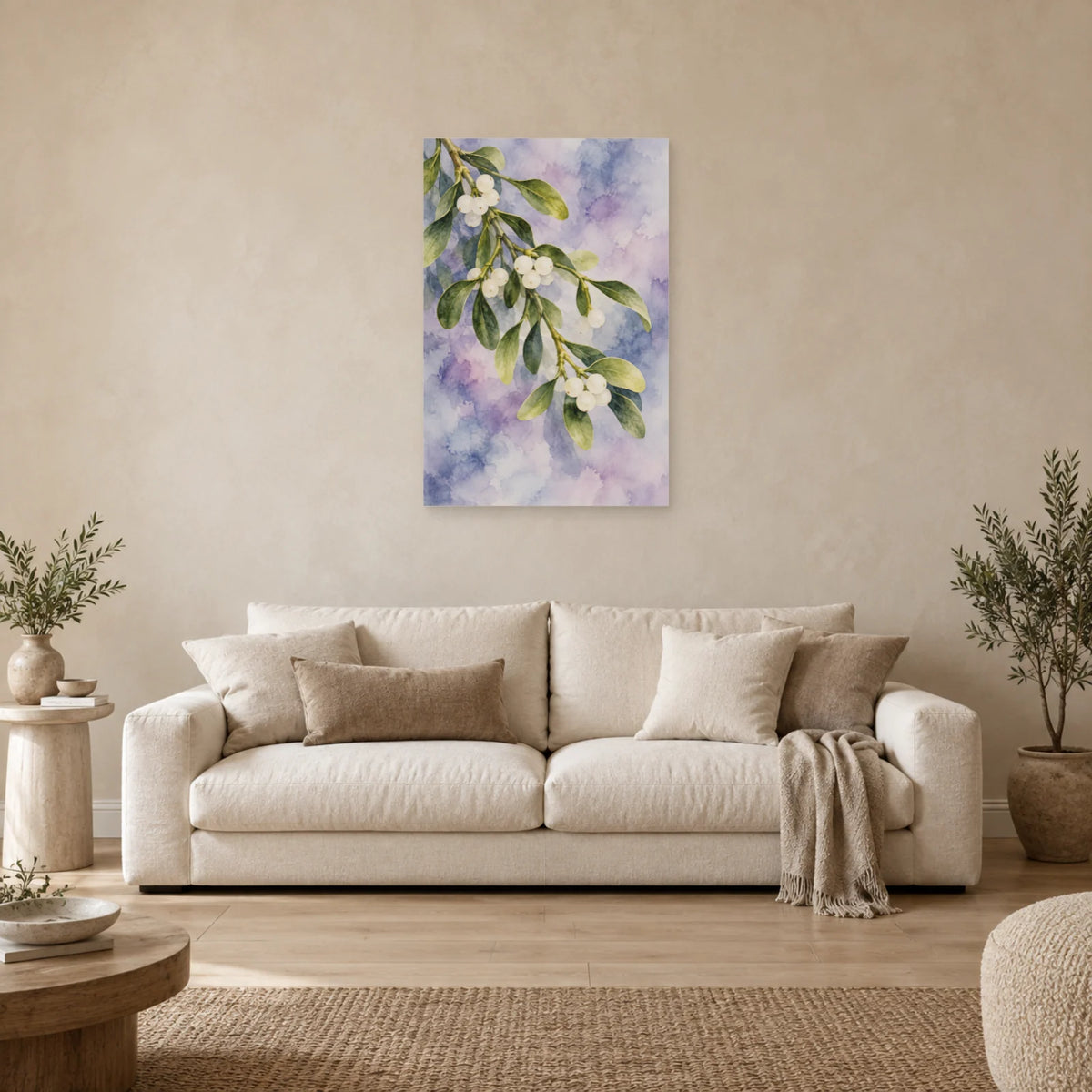 Affiche Aquarelle Gui perles d'hiver dans un salon - Art Virtuoso