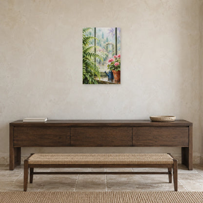 Affiche Aquarelle Jardin sous la pluie dans une entrée ou un couloir - Art Virtuoso