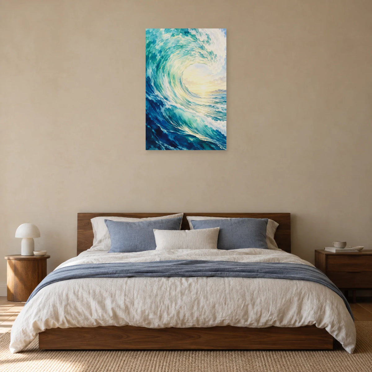 Affiche Aquarelle Vague lumière intérieure dans une chambre - Art Virtuoso