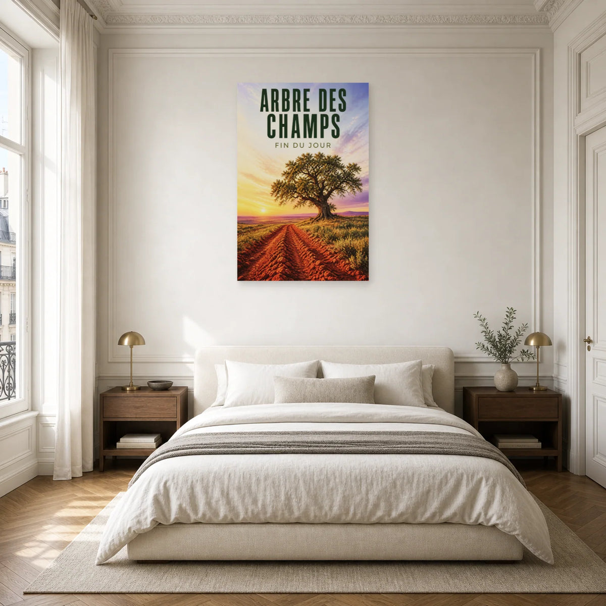 Affiche Arbre des champs - Fin du jour dans une chambre - Art Virtuoso