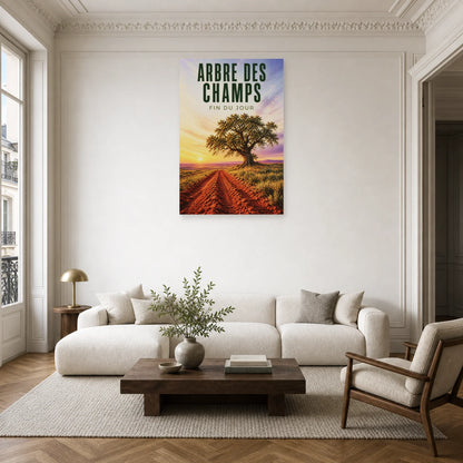 Affiche Arbre des champs - Fin du jour dans un salon - Art Virtuoso
