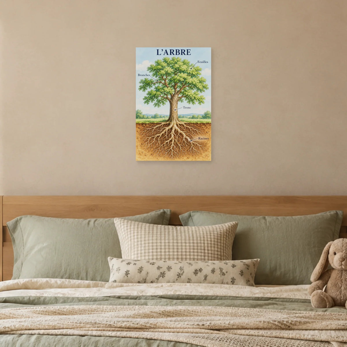 Affiche L'arbre - Des racines aux feuilles dans une chambre - Art Virtuoso